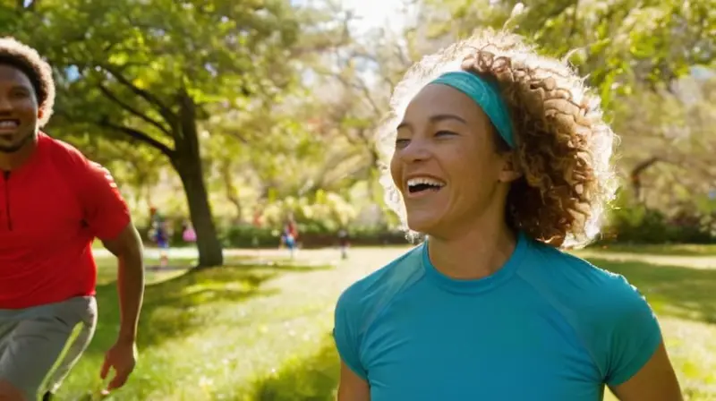 Corredores diversos disfrutan en un parque