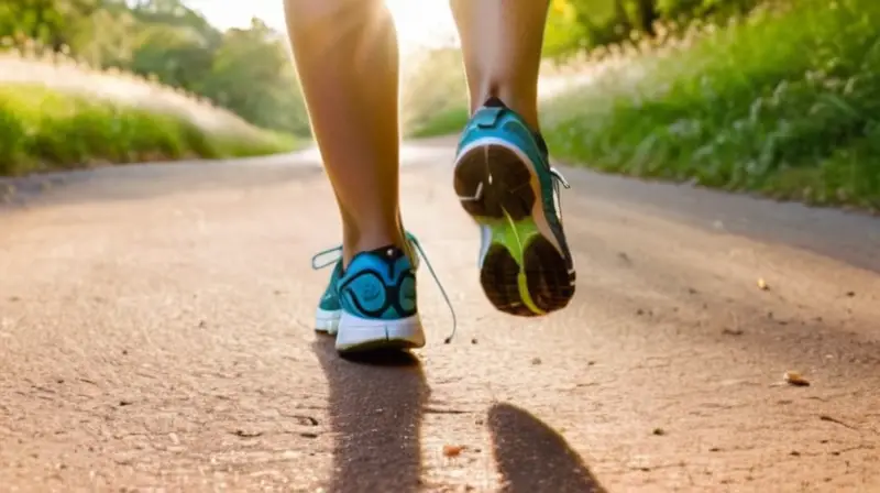 Corredores en un parque iluminado por el sol