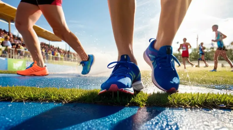 Runners compiten bajo un sol brillante