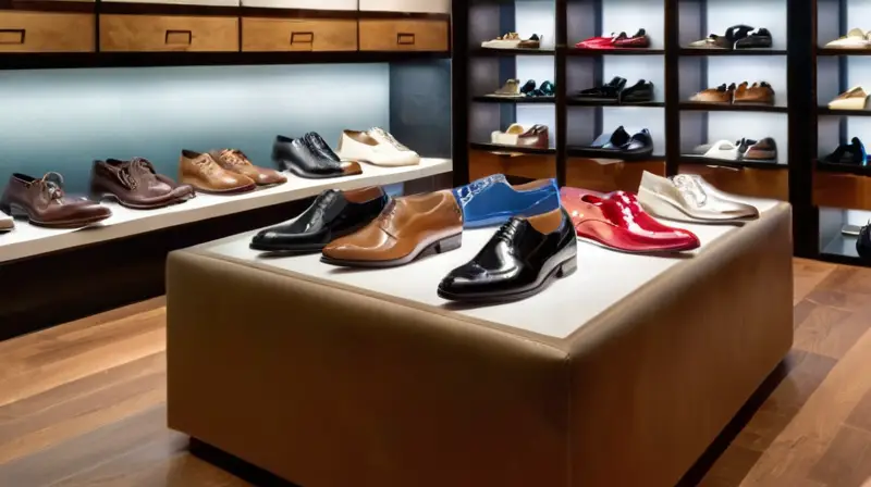 Tienda de zapatos iluminada y acogedora