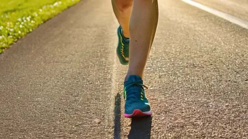 Corredor concentrado en pista iluminada