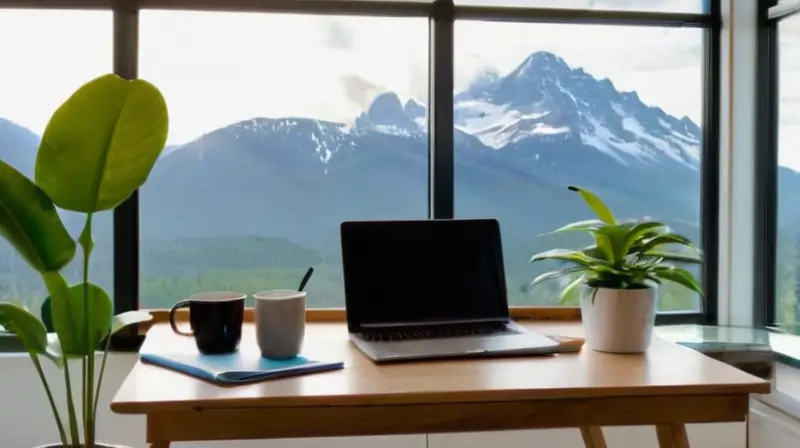 Oficina iluminada y motivadora con objetivos claros