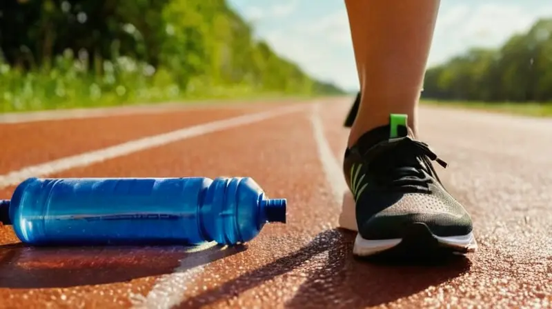 Atleta entrenando en pista bajo el sol