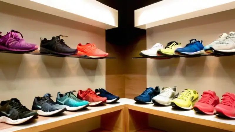 Tienda de zapatos iluminada y acogedora