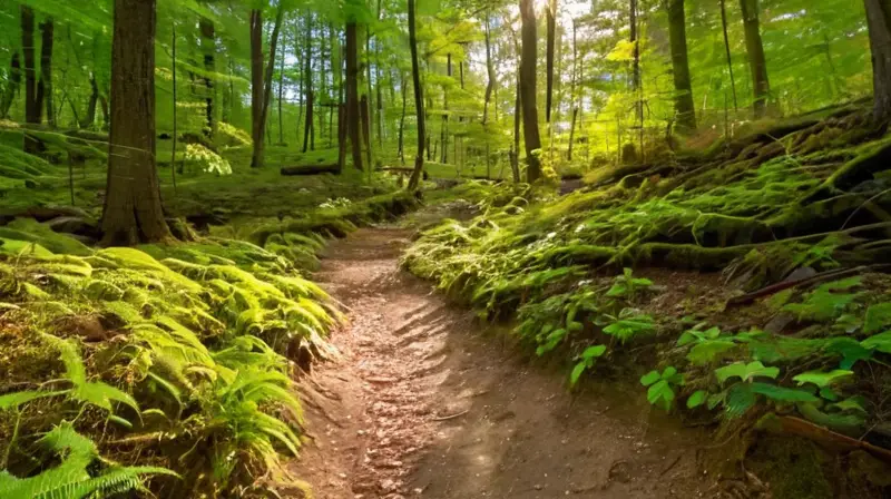 Sendero desafiante rodeado de naturaleza vibrante