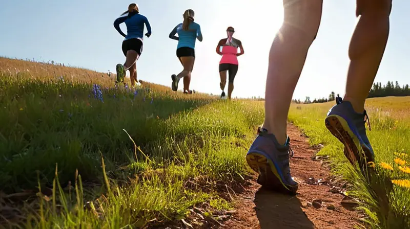 Corredores enérgicos entrenan en un bosque