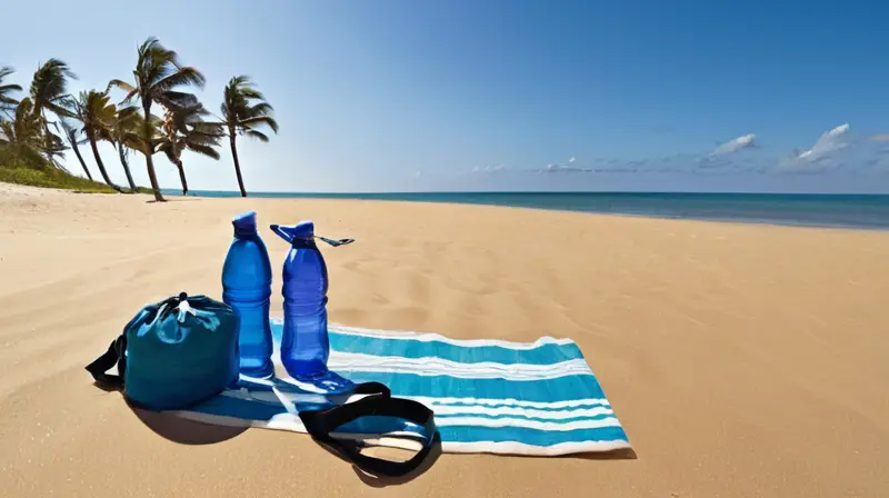 Corredores entrenan en una playa soleada