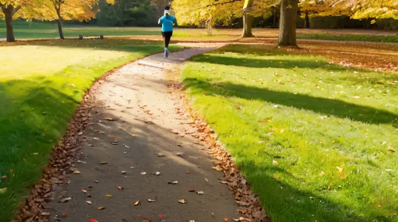 Un parque soleado lleno de corredores determinados