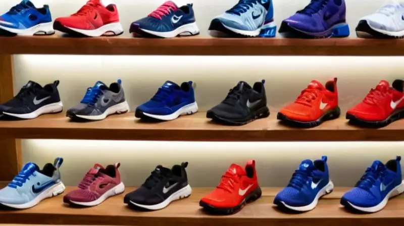 Tienda de zapatos iluminada y atractiva