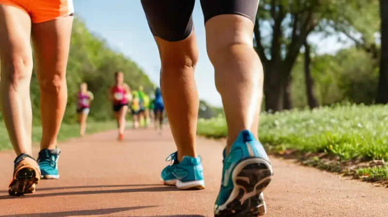 Corredores en un parque