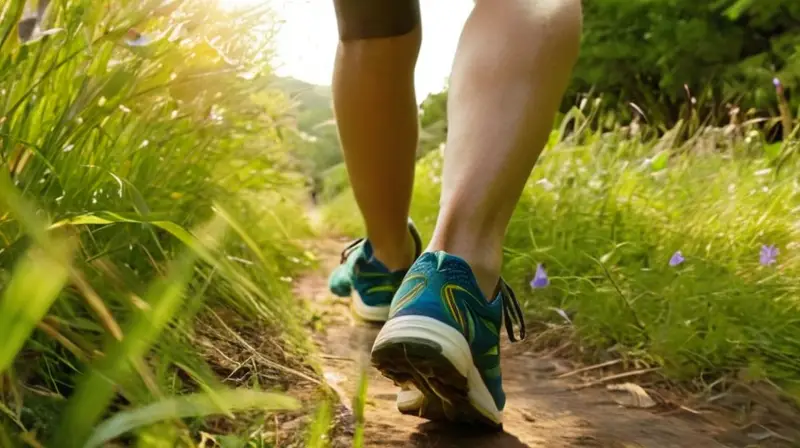 Corredor en sendero natural, esfuerzo y belleza