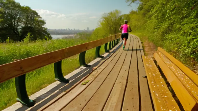 Corredores en un parque soleado y vibrante