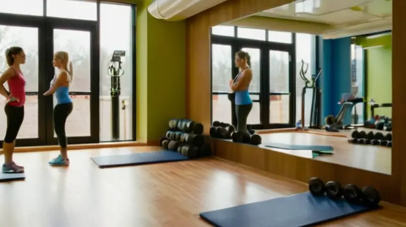 Gimnasio iluminado con entrenamiento y diversidad