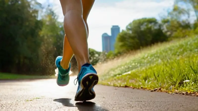 Corredor decidido en pista soleada y vibrante