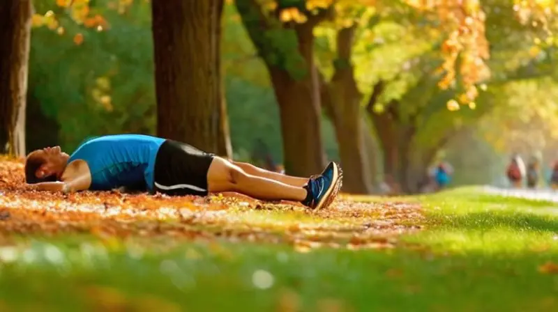 Atletas recuperándose en un parque soleado