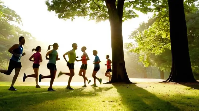 Corredores en armonía bajo luz matutina