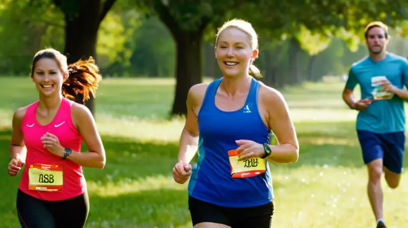 Escena vibrante de carrera en parque