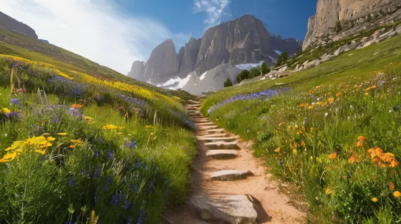 Corredor en montaña con paisaje vibrante