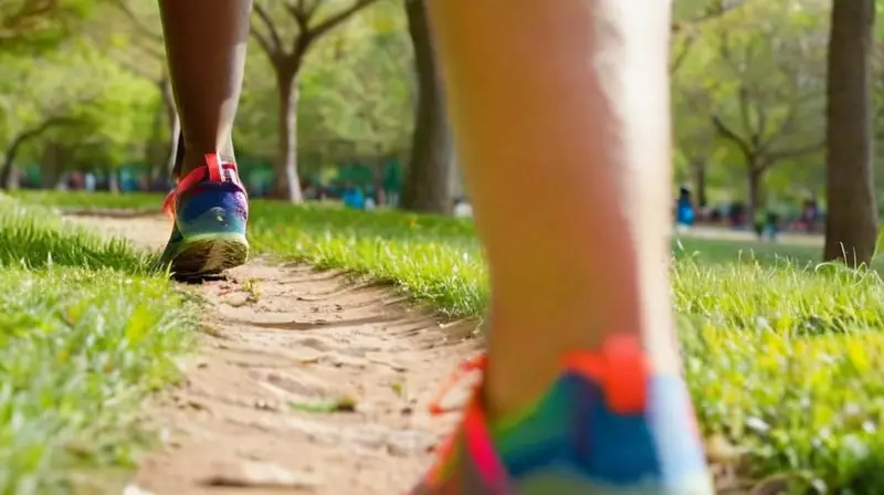 Escena vibrante de corredores en un parque
