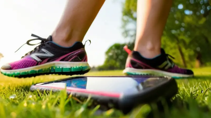 Pantalla de smartphone muestra app de running