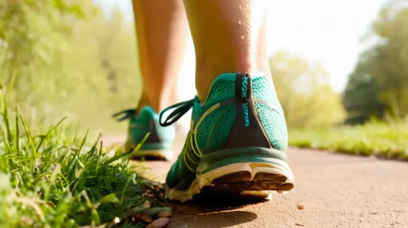 Pie de corredor en movimiento y determinación