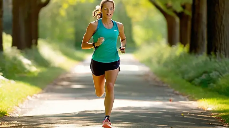 Escena vibrante de corredores en un parque