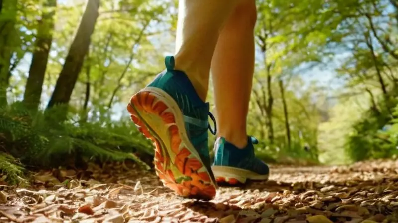 Corredor en un sendero soleado y vibrante