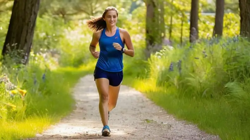Corredores activos en un parque soleado