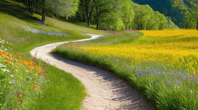 Corredor en un paisaje sereno y vibrante