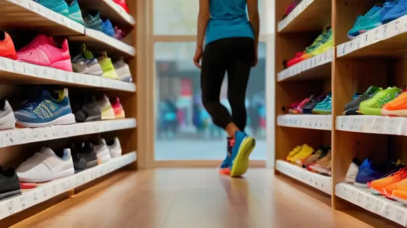 Exhibición vibrante de zapatillas para correr