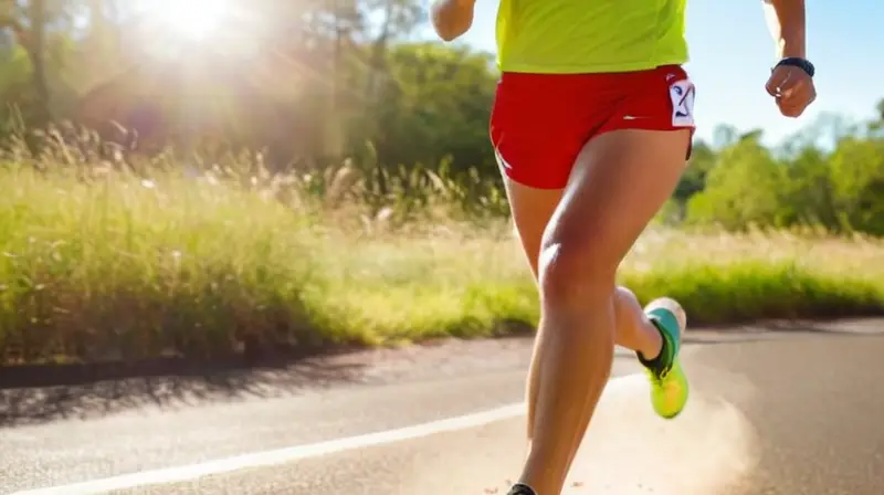 Corredor concentrado en pista bajo sol