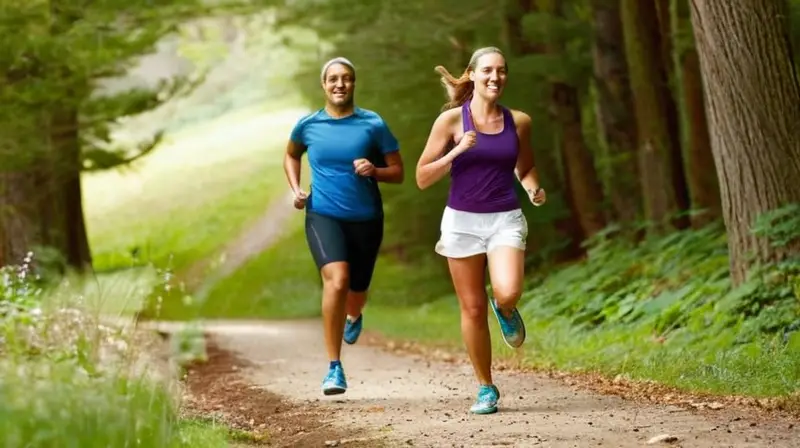 Tres amigos corren juntos en un parque