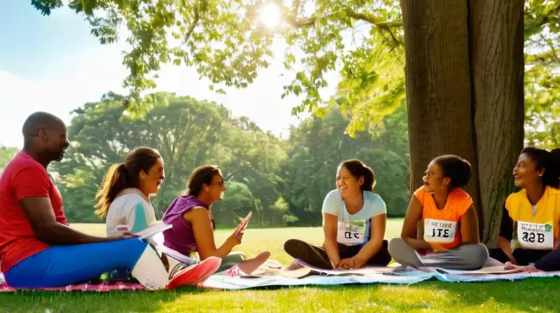 Parque vibrante con gente y emoción