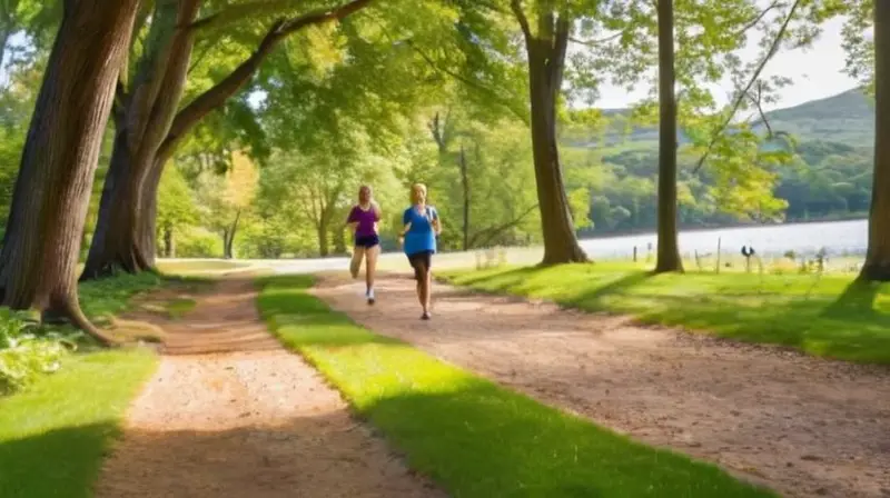 Escena vibrante de parque con actividad
