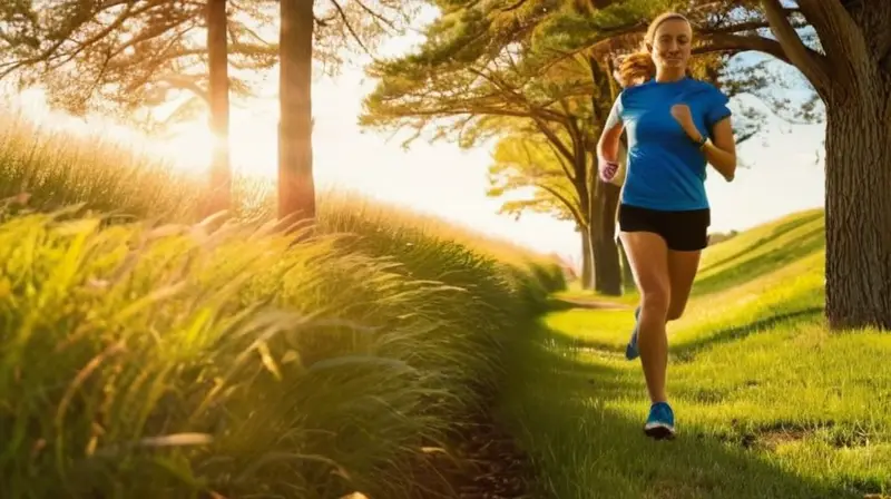 Corredores en un parque soleado y vibrante