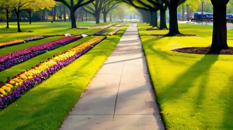 Parque soleado ideal para correr y disfrutar