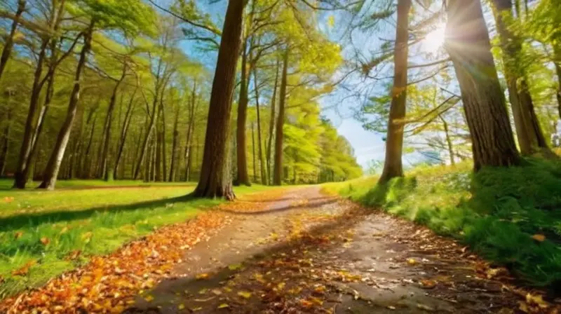 Escena vibrante de corredores en un parque