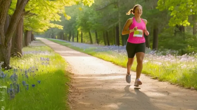 Corredores diversos disfrutan un parque vibrante