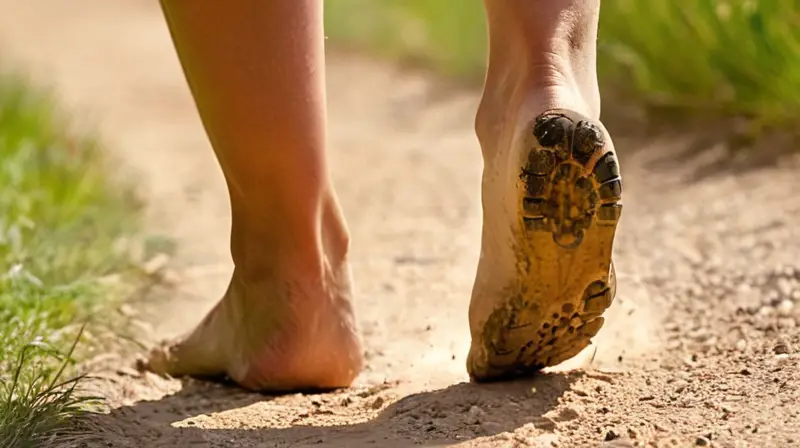 Pies de corredor en movimiento