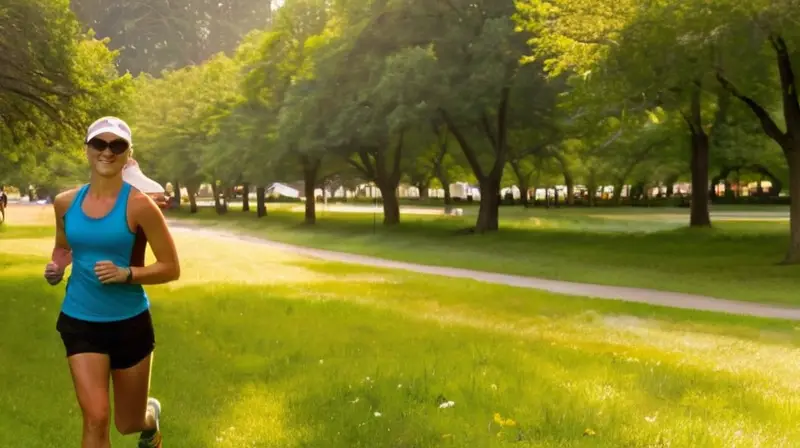 Parque soleado lleno de vida y actividad