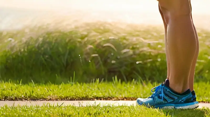 Corredor estirándose en un parque soleado