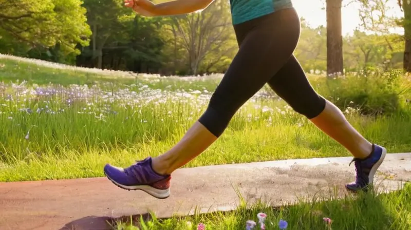 Corredor en parque disfruta calma y recuperación