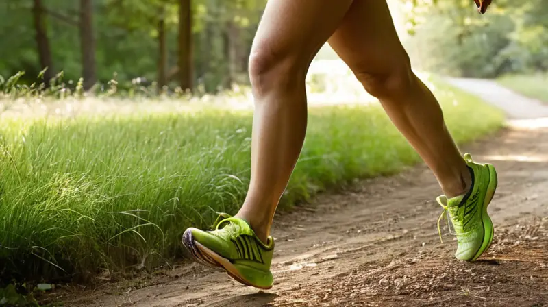 Corredor enérgico en un entorno natural