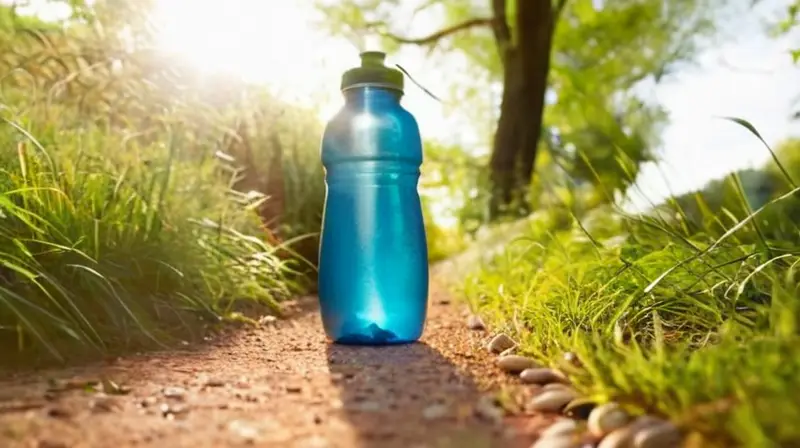 Corredor decidido en un sendero soleado