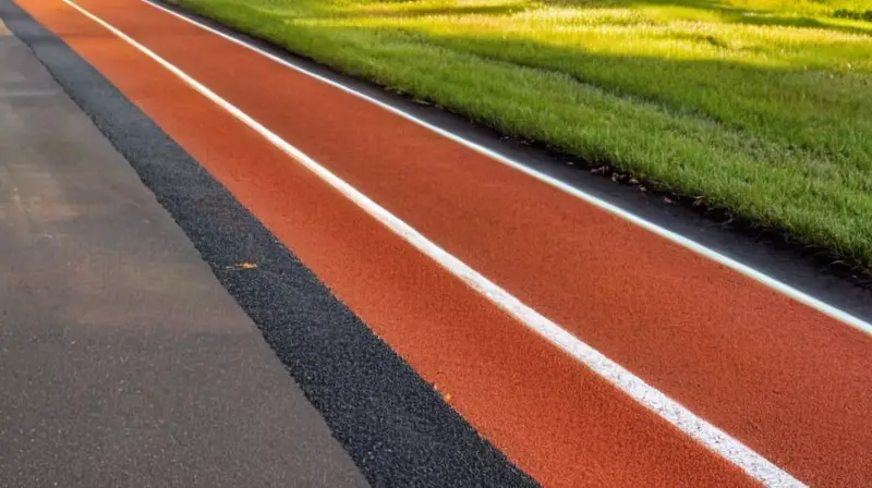 Pista de atletismo iluminada y vibrante