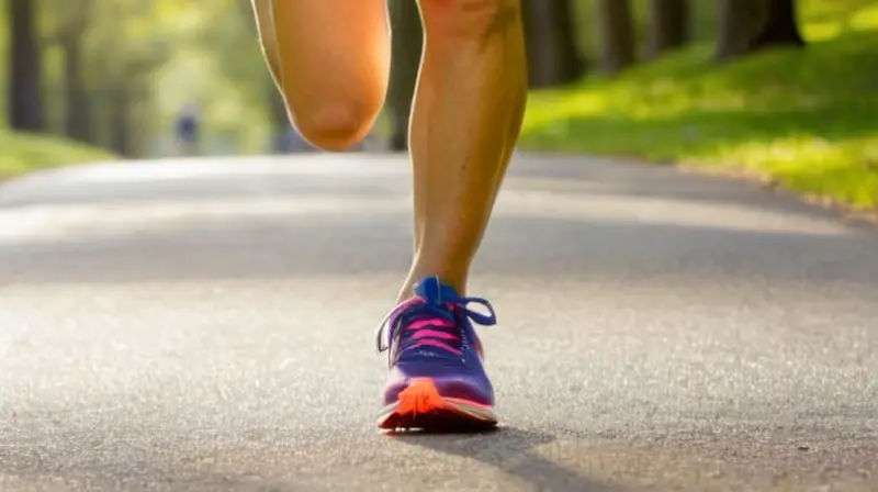 Corredor decidido en pista vibrante y soleada