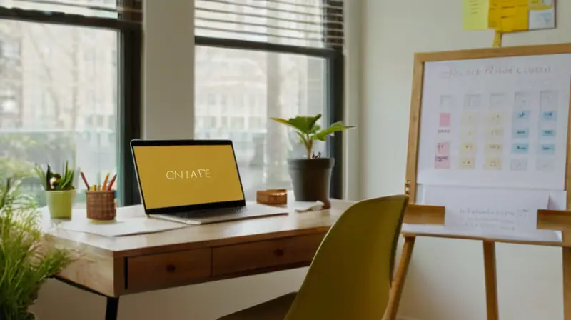 Oficina luminosa que inspira enfoque y ambición