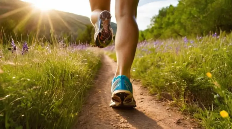 Corredor decidido en sendero soleado y vibrante