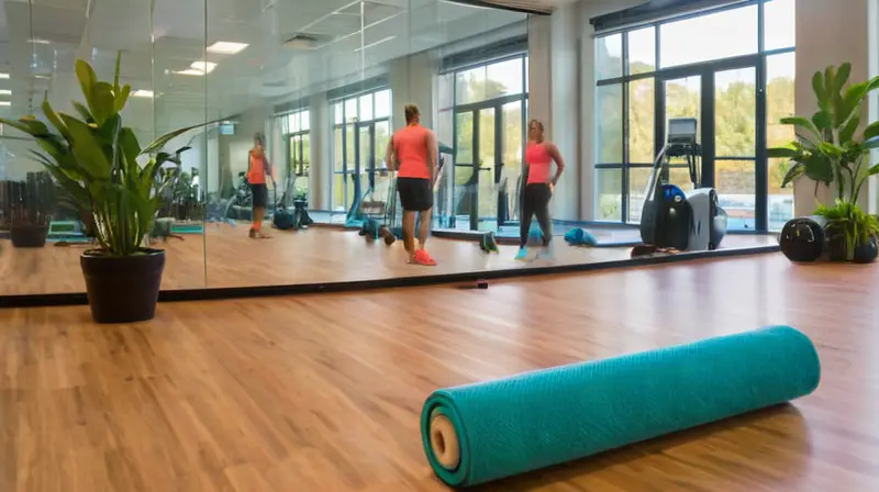 Gimnasio iluminado con atletas en actividad