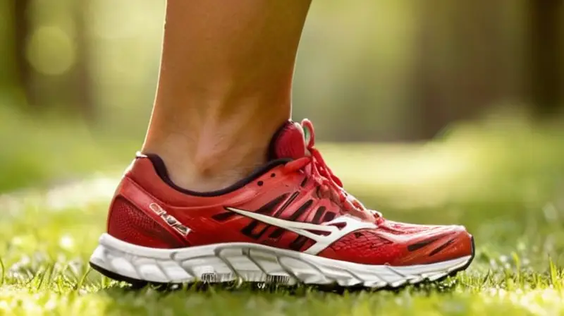 Pie de corredor en pista con detalles